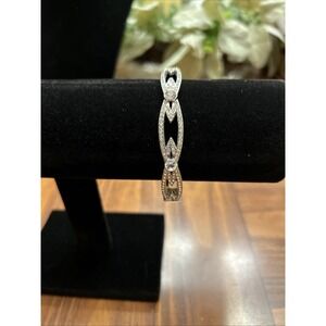 silver diamond rhinestone bangle Bracelet Art Deco